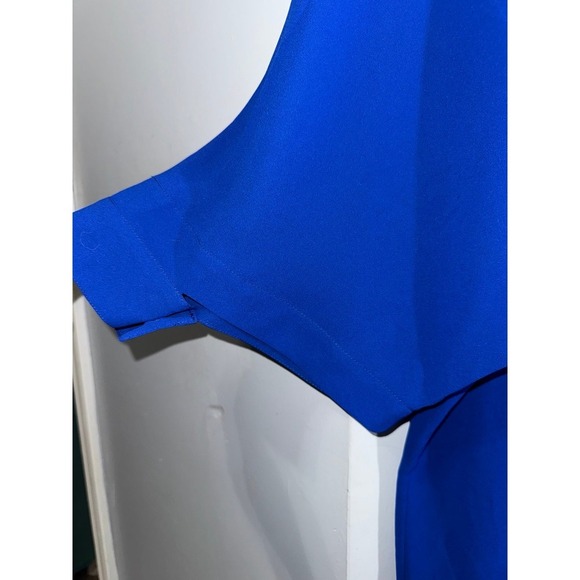 Belle Badgley Mischka lined cobalt blue crepe shift dress size US 12 - Picture 4 of 10